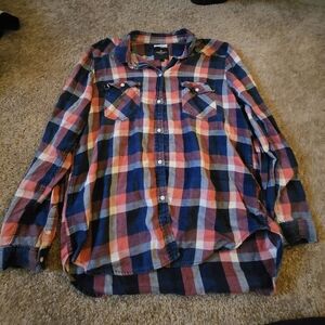 American Eagle Outfitters Multicolor Plaid Casual Shirt